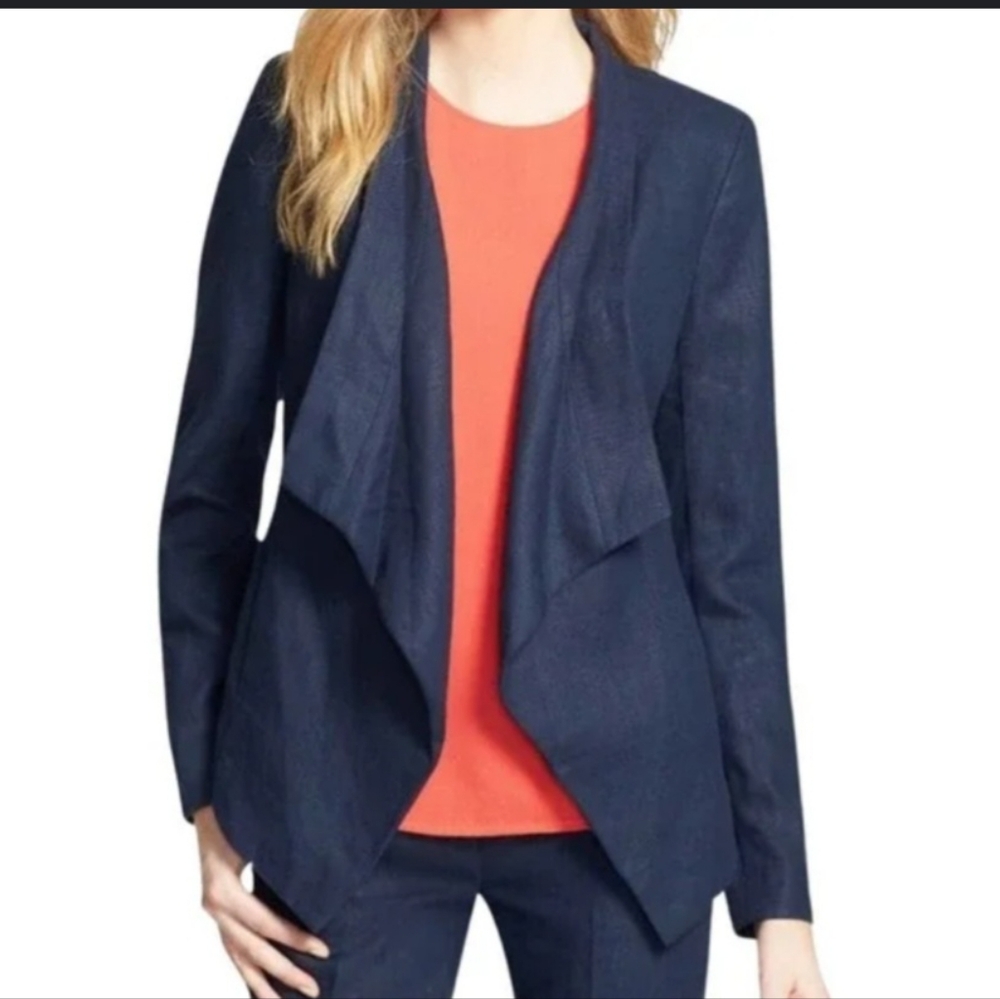 J Jill Blue Blazer Tailored Suit Jacket